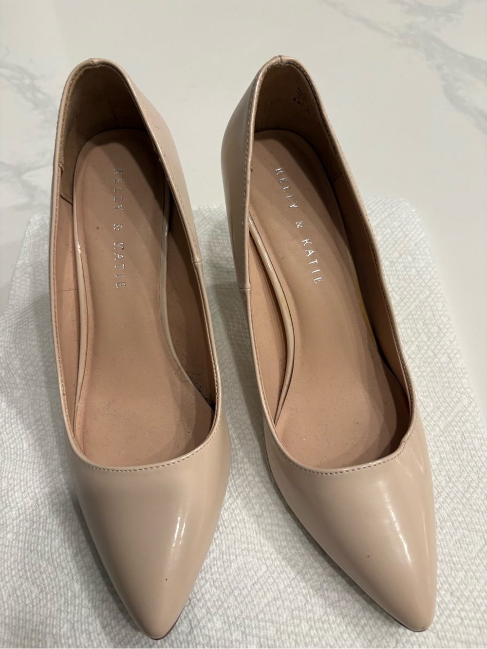 Kelly & Katie Blush Patent Pointed-Toe Pumps